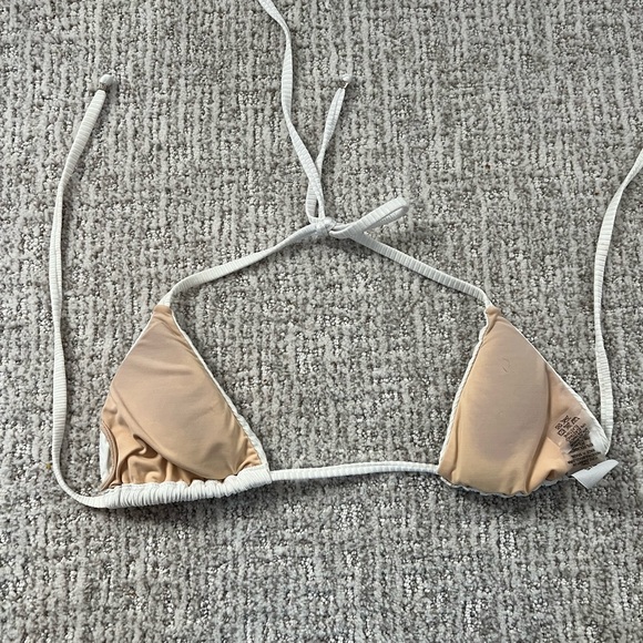 Amir slama ribbed white triangle bikini top P/S - Picture 12 of 15